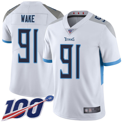 Tennessee Titans Limited White Men Cameron Wake Road Jersey NFL Football 91 100th Season Vapor Untouchable